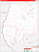 Pearl River County Wall Map Red Line Style